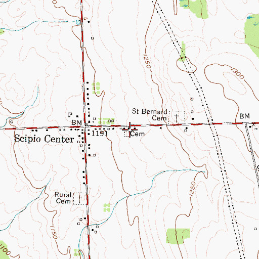 Topographic Map of Saint Bernard's Catholic Church, NY