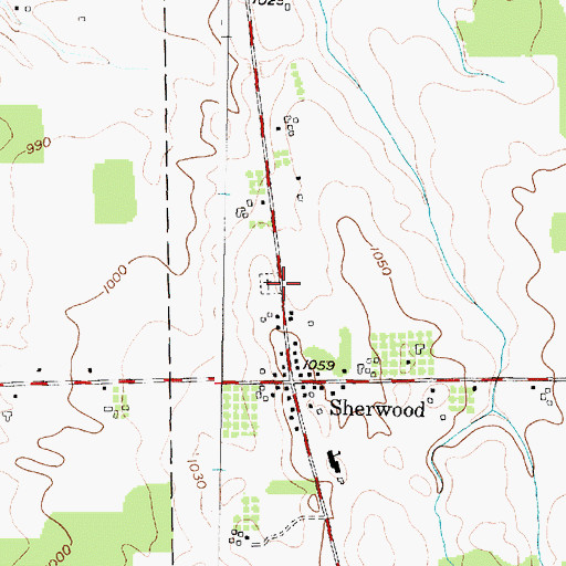 Topographic Map of Sherwood - Phelps Cemetery, NY