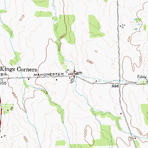 Topographic Map of Manchester Family Cemetery, NY