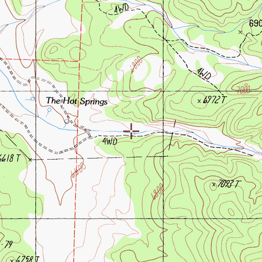 Topographic Map of Hot Springs Canyon, CA