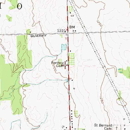 Topographic Map of Fordyce Cemetery, NY