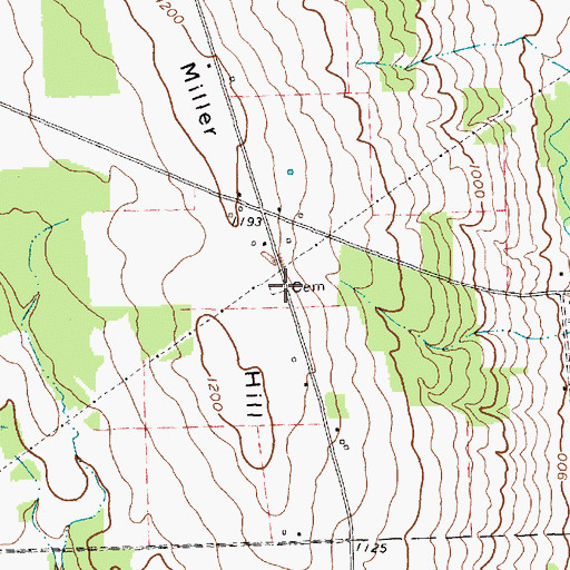 Topographic Map of Tuppers Corners Cemetery, NY