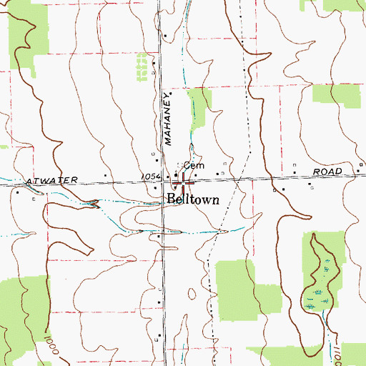 Topographic Map of Belltown Cemetery, NY