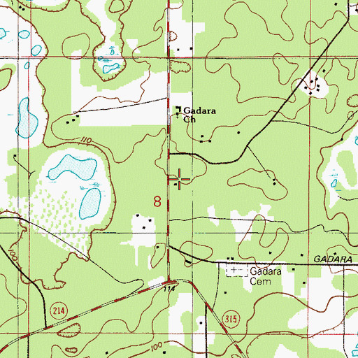 Topographic Map of Clay County Fire Rescue McRae Station 23, FL