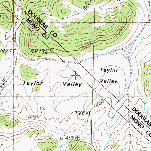 Topographic Map of Taylor Valley, CA