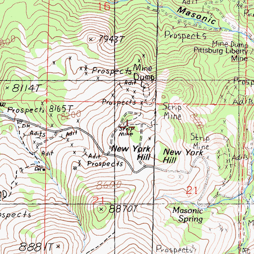 Topographic Map of Serita Mine, CA