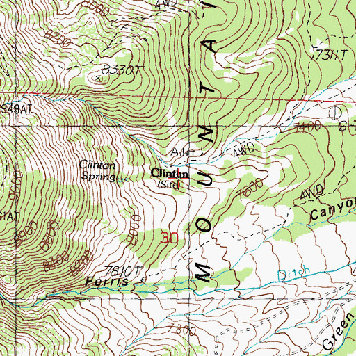 Topographic Map of Clinton (historical), CA