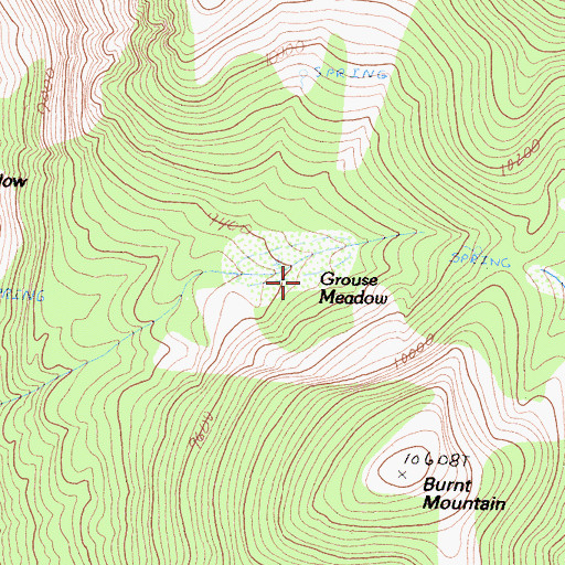 Topographic Map of Grouse Meadow, CA