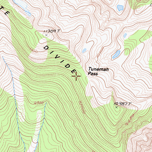 Topographic Map of Tunemah Pass, CA
