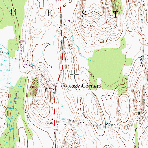 Topographic Map of Miller Farms, NY