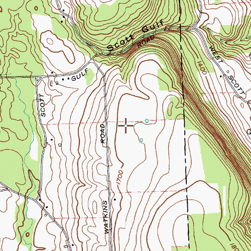 Topographic Map of Whispering Hill Farms, NY