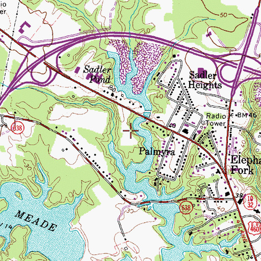 Topographic Map of Lake Meade Office Park, VA