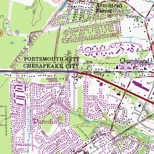Topographic Map of Taylor Executive Center, VA