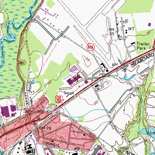 Topographic Map of Airway Shopping Center, VA