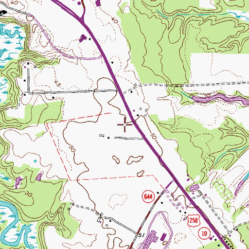 Topographic Map of Cypress Run Plaza, VA