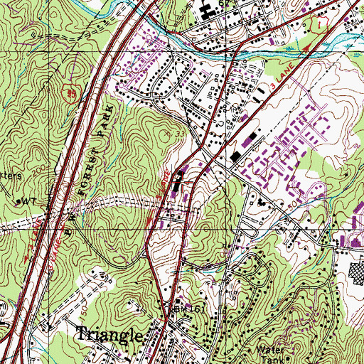 Topographic Map of Dumfries Shopping Center, VA