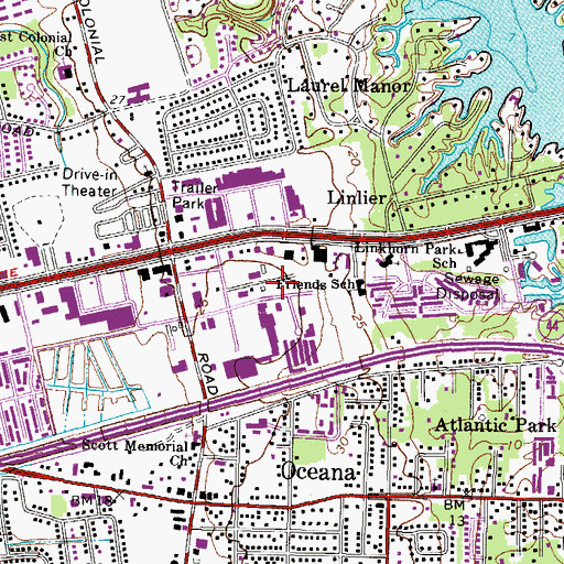 Topographic Map of La Promenade Shopping Center, VA