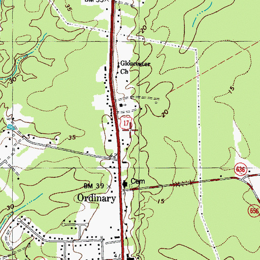 Topographic Map of Seventeen Plaza Shopping Center, VA