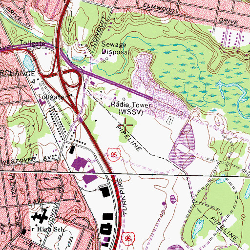 Topographic Map of Southpark Mall, VA
