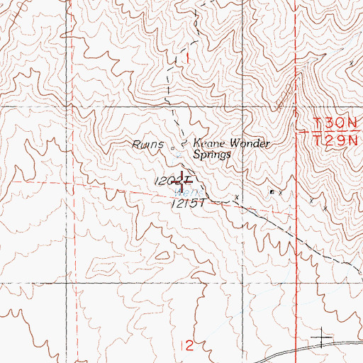 Topographic Map of Keane Wonder Springs, CA