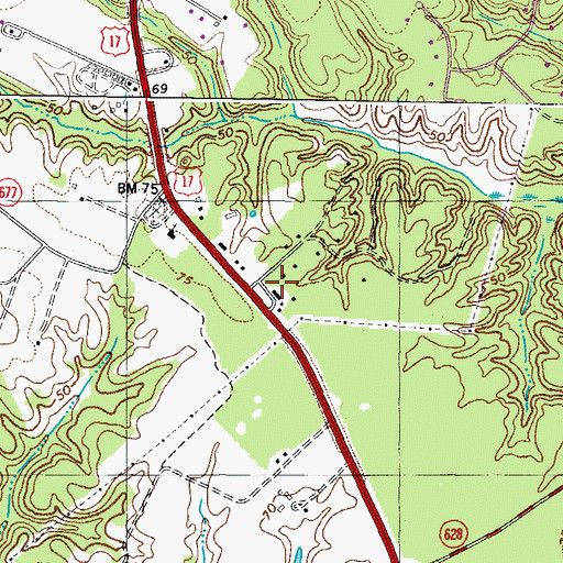 Topographic Map of Stagecoach Market Shopping Center, VA