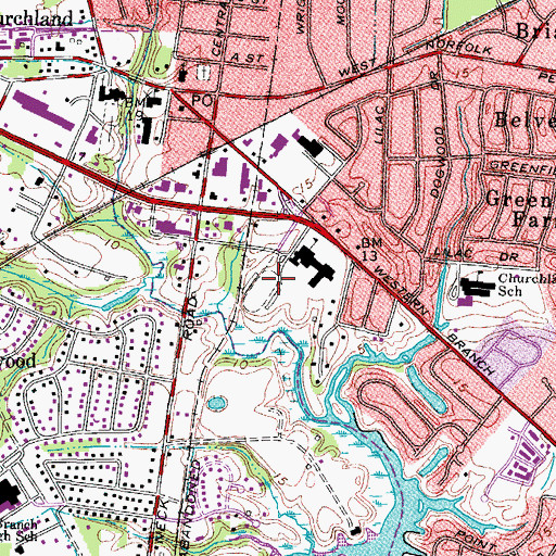 Topographic Map of Sterling Center Commons Shopping Center, VA