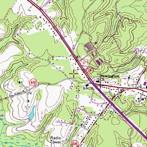 Topographic Map of Walter Reed Plaza, VA