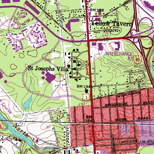 Topographic Map of Brook Road Academy, VA