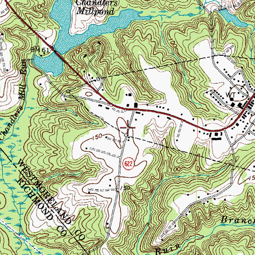 Topographic Map of The Gladys H Oberle School Montross Campus, VA