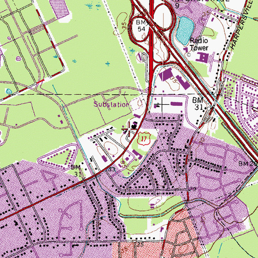 Topographic Map of Resurrection Lutheran School, VA