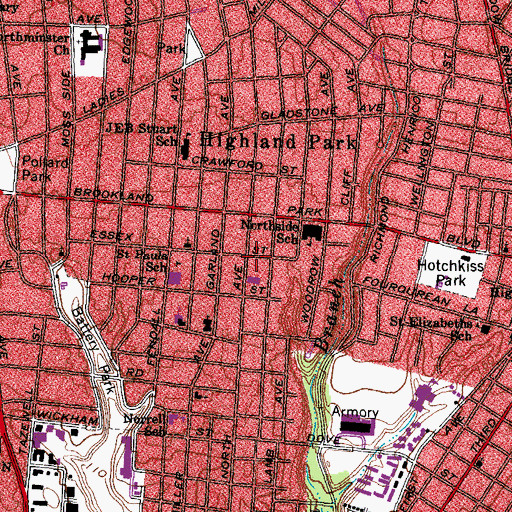 Topographic Map of Metropolitan Day School, VA