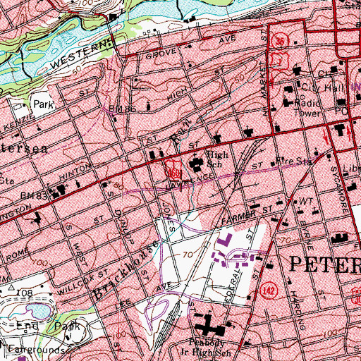 Topographic Map of I B Pittman Vocational Center, VA