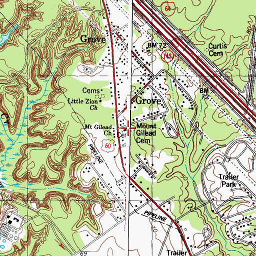 Topographic Map of Mount Gilead Christian Academy, VA