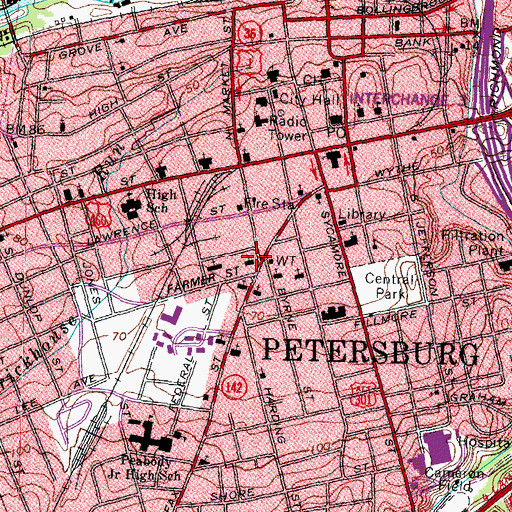 Topographic Map of Restoration Preparatory Academy, VA