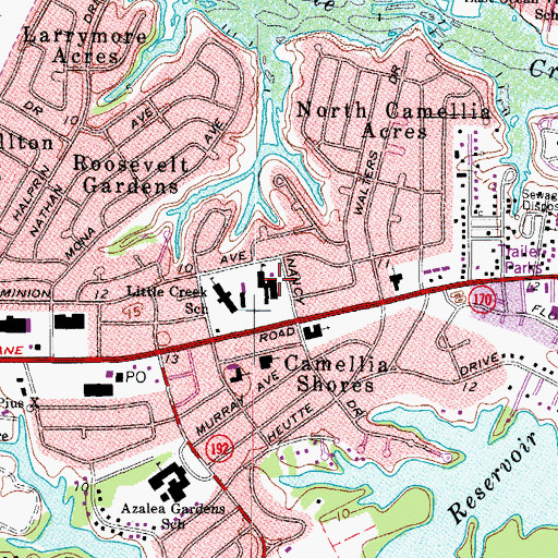 Topographic Map of Little Creek Elementary School Annex, VA