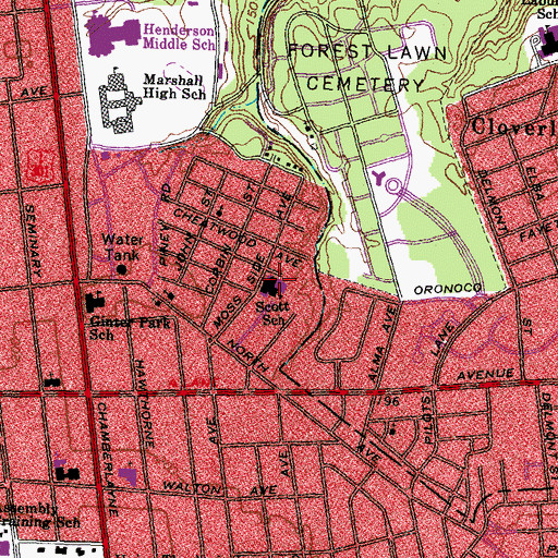 Topographic Map of Mary Scott Annex Elementary School, VA