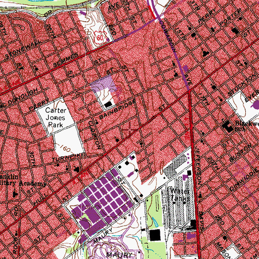 Topographic Map of Commonwealth Christian Academy, VA