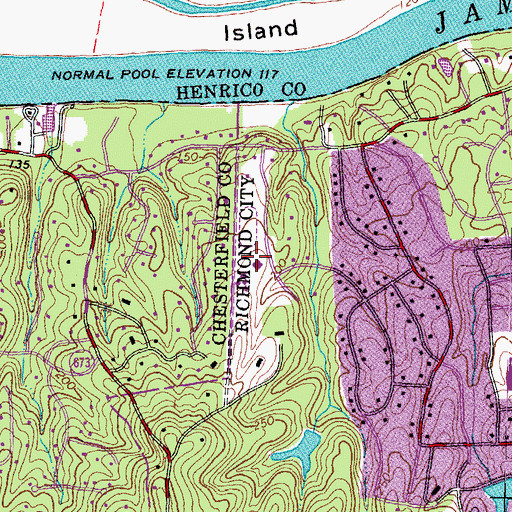 Topographic Map of Trinity Episcopal School, VA