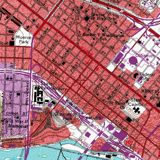 Topographic Map of Richmond Women's Detention Center, VA