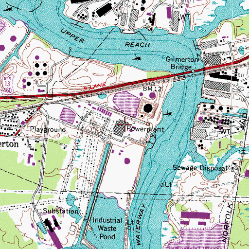 Topographic Map of Dominion Chesapeake Energy Center, VA