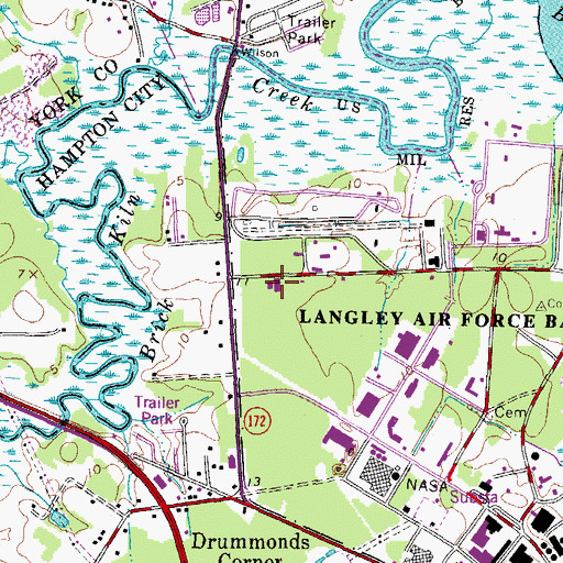 Topographic Map of Hampton - NASA Steam Plant, VA