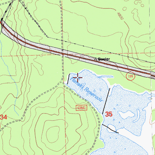 Topographic Map of Henski Reservoir, CA