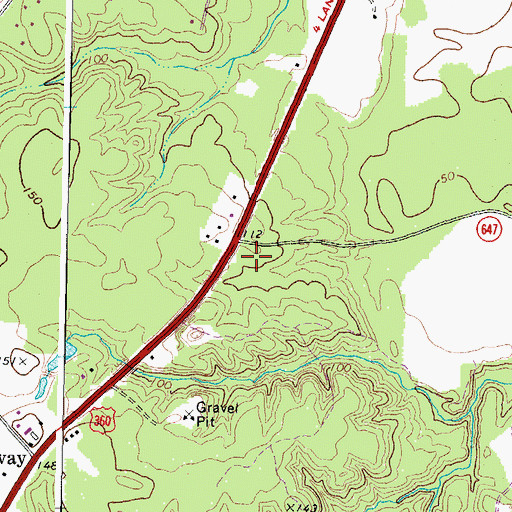 Topographic Map of Aylett Post Office, VA