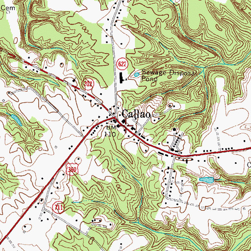 Topographic Map of Callao Post Office, VA