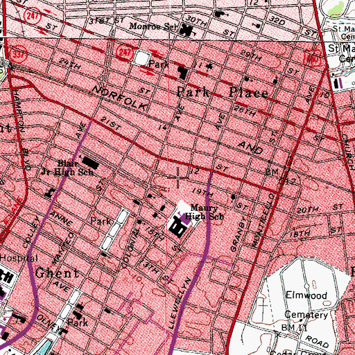 Topographic Map of Debree Post Office, VA