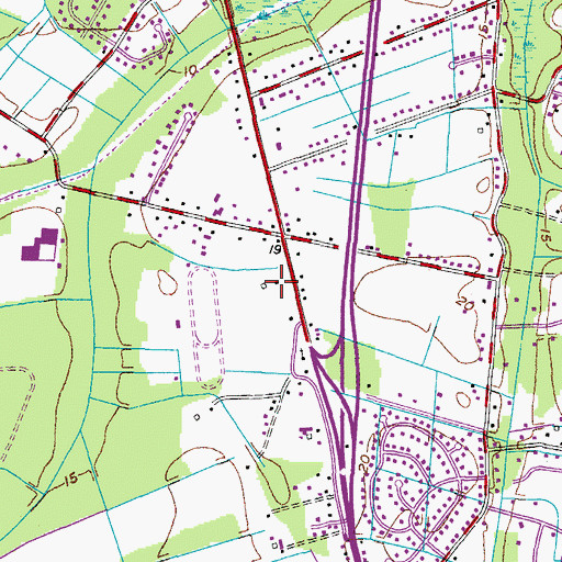 Topographic Map of Great Bridge Post Office, VA