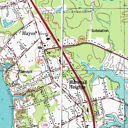 Topographic Map of Hayes Post Office, VA