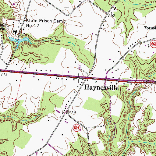 Topographic Map of Haynesville Post Office, VA
