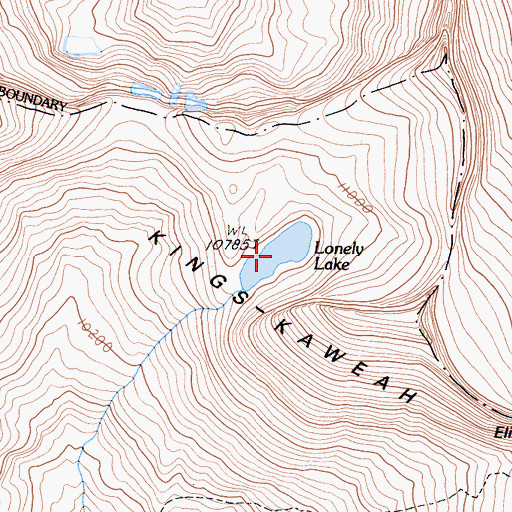 Topographic Map of Lonely Lake, CA