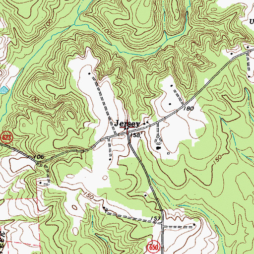 Topographic Map of Jersey Post Office, VA